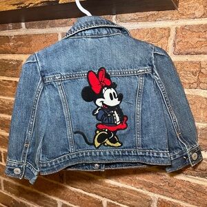 Baby GAP x Disney Toddler 12-18 m Jean Denim Jacket Minnie Mouse Patch Applique